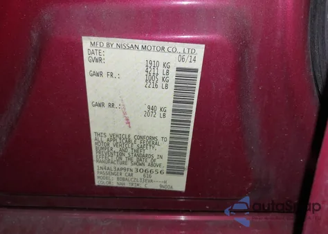 2015 Nissan Altima 2.5 S из США, поврежденный, VIN 1N4AL3AP9FN306656